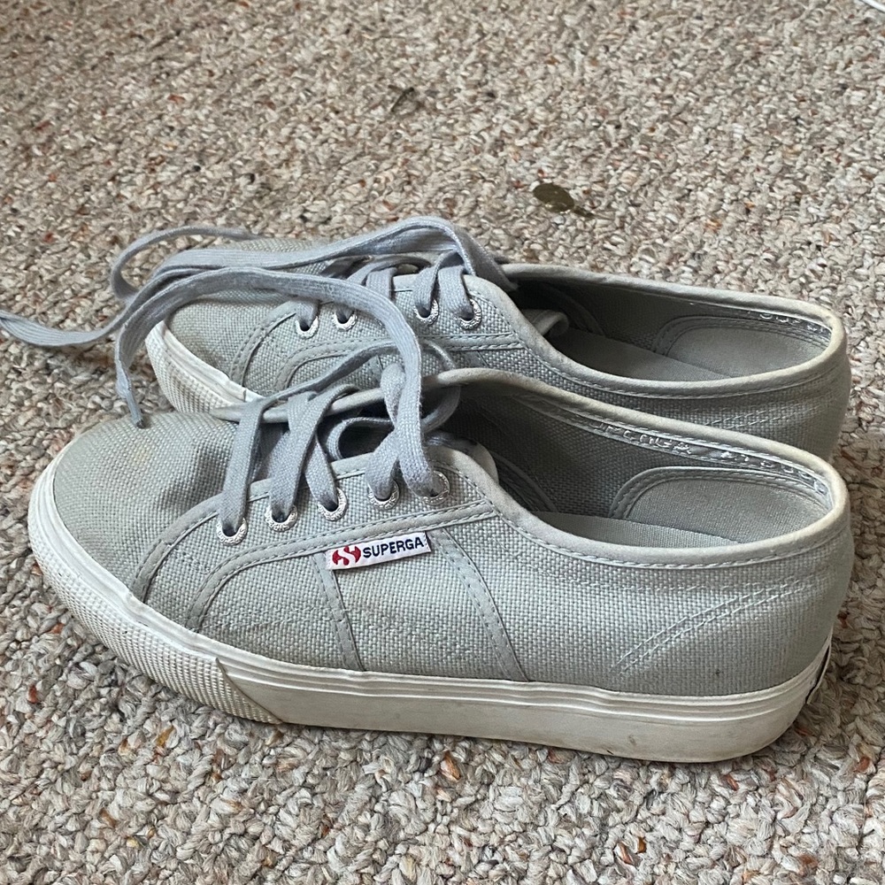 Grey platform Superga sneakers